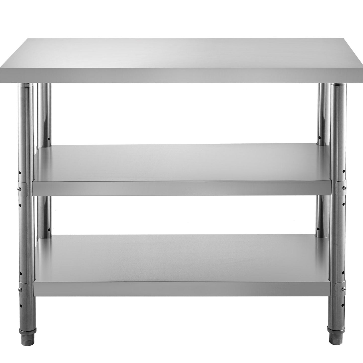 Stainless Steel Restaurant Prep Table with Adjustable Shelves, 122x35x85.5 cm