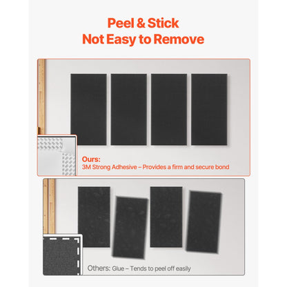 VEVOR 4 PCS Acoustic Wall Panels 5 cm Thick 60 x 30 cm Self-adhesive Black