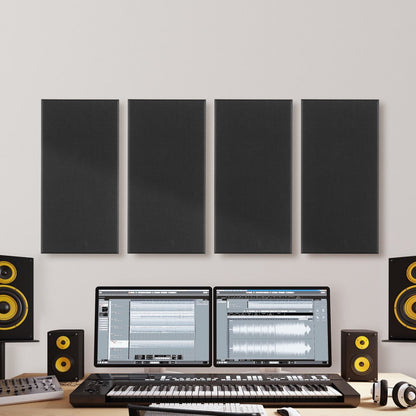 VEVOR 4 PCS Acoustic Wall Panels 5 cm Thick 60 x 30 cm Self-adhesive Black