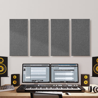VEVOR 4 PCS Acoustic Wall Panels 5 cm Thick 60 x 30 cm Self-adhesive Gray