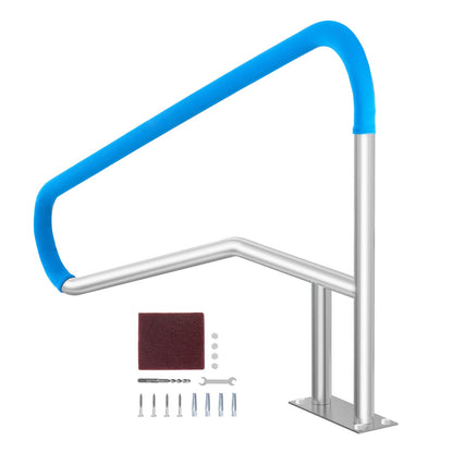 VEVOR Pool Handrail 55 x 32 inch Stainless Steel with Base Plate for Spas
