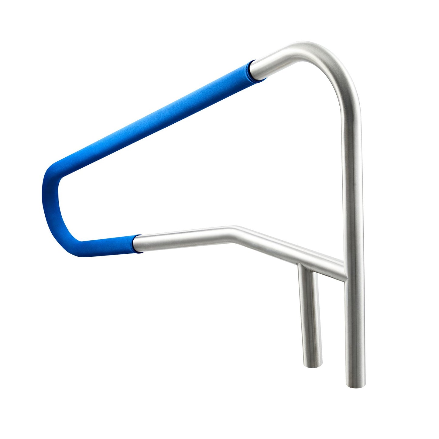 Pool Rail, 137.1 x 81.3 cm Pool Handrail, 100kg Load Capacity Heavy Duty 304 Stainless Steel Swimming Handrail, Detachable Nonslip Sleeve, Recessed or Base Mount, for Poolside, Water Parks