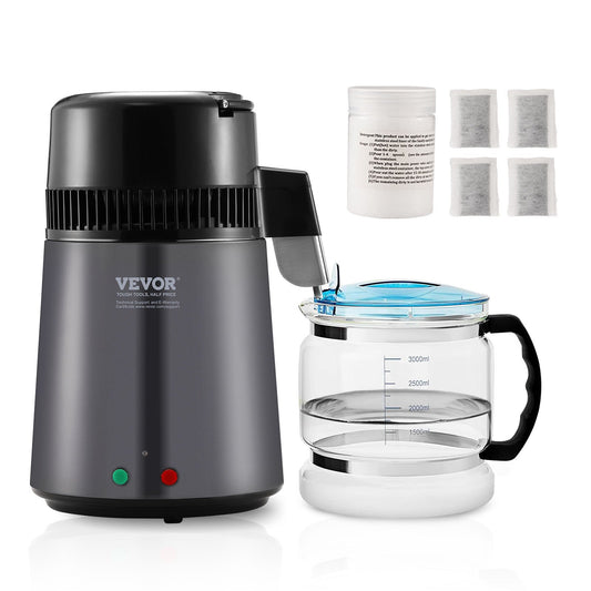 VEVOR Water Distiller, 4L 1.05 Gallon Pure Water Purifier Filter For Home Countertop,
