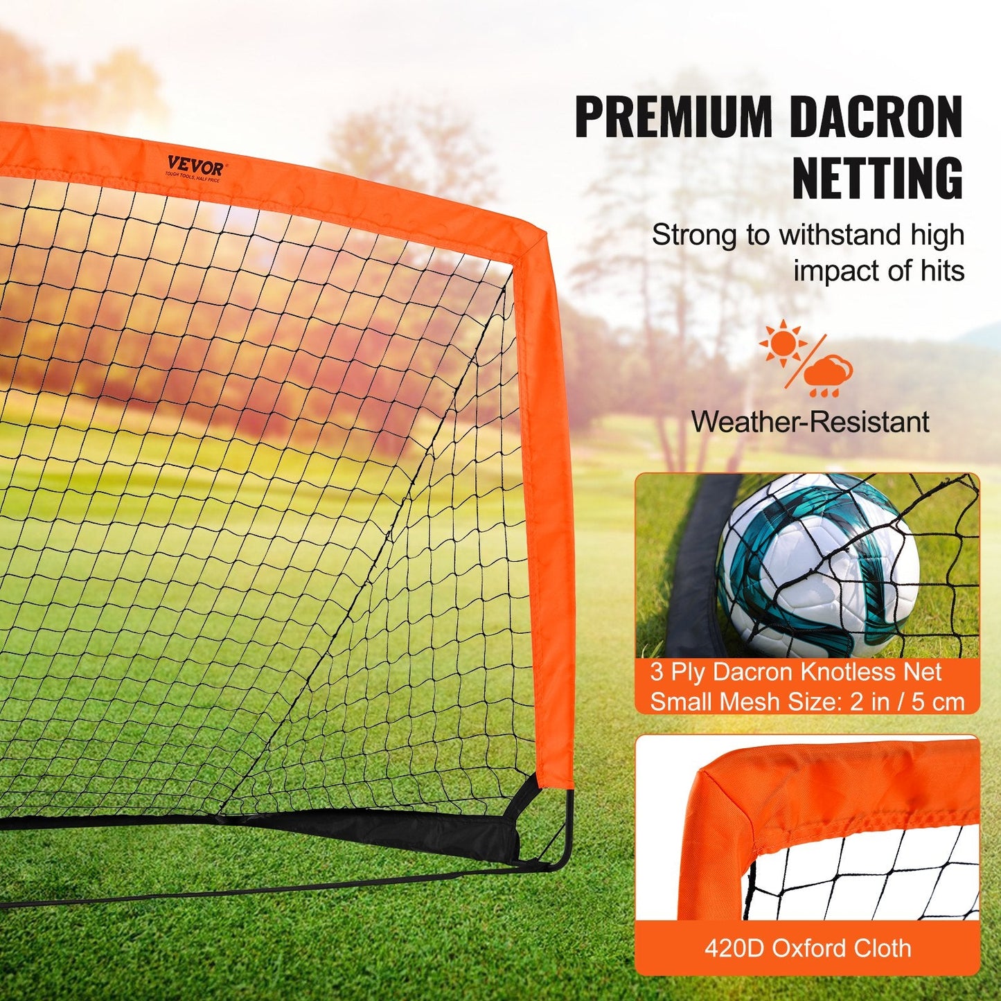 Portable 1.2x0.9M Kids Soccer Goal - Foldable Pop-Up Net with Carry Bag