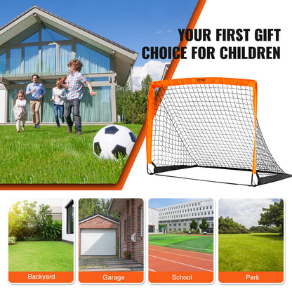 VEVOR Portable Soccer Goal, 1.2x0.9M Kids Backyard Soccer Net, Foldable Pop Up Practice