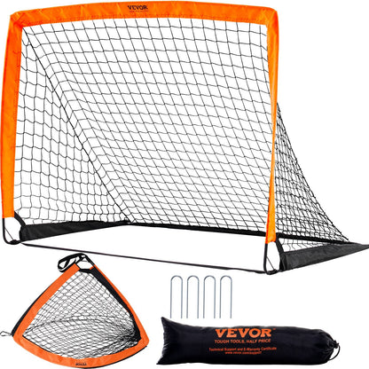 Portable 1.2x0.9M Kids Soccer Goal - Foldable Pop-Up Net with Carry Bag