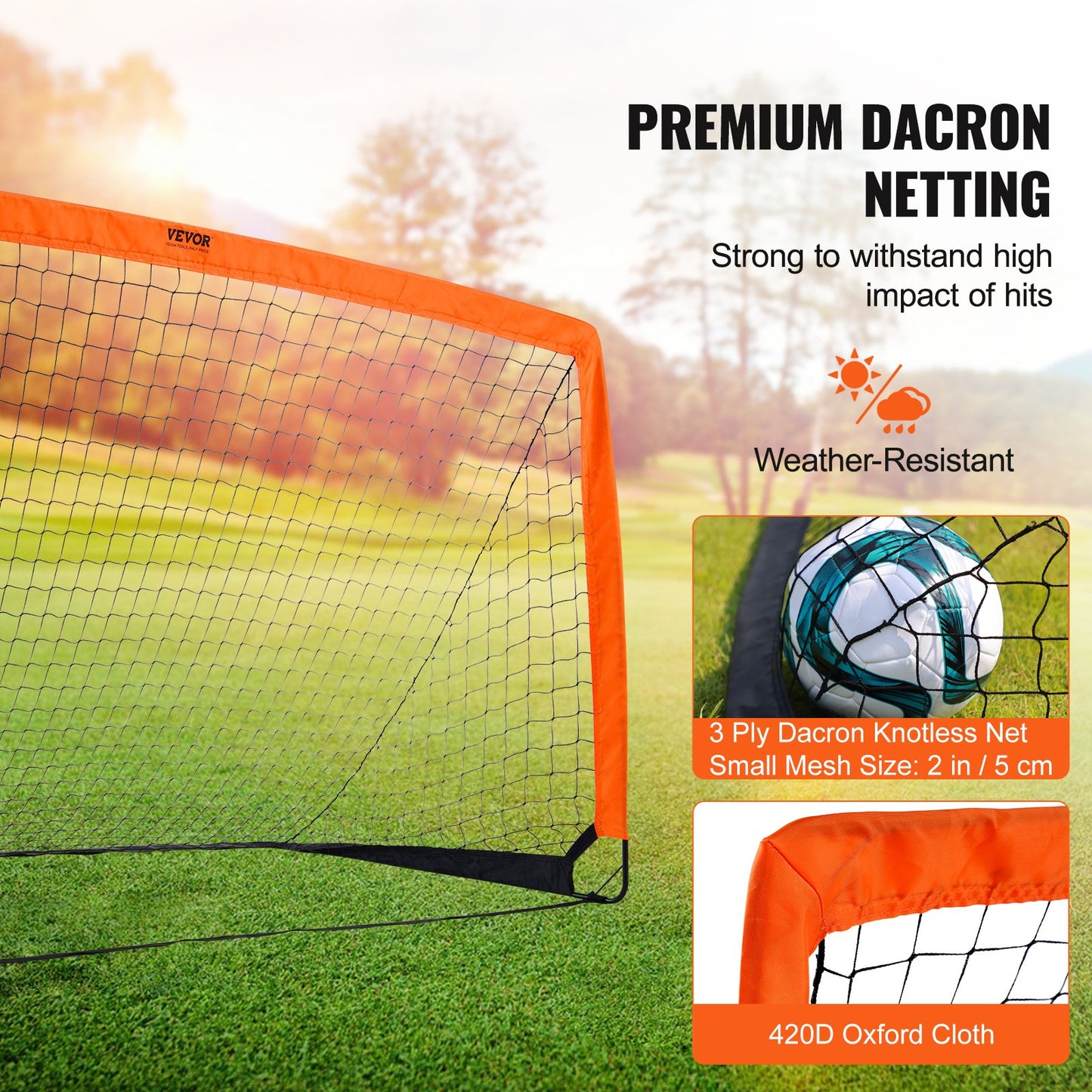 VEVOR Portable Soccer Goal,1.9x1 m Kids Backyard Soccer Net, Foldable Pop Up Practice