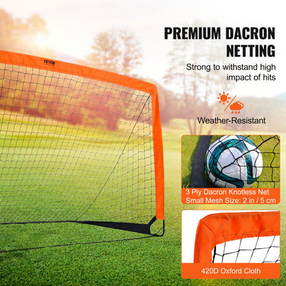 VEVOR Portable Soccer Goal,1.9x1 m Kids Backyard Soccer Net, Foldable Pop Up Practice