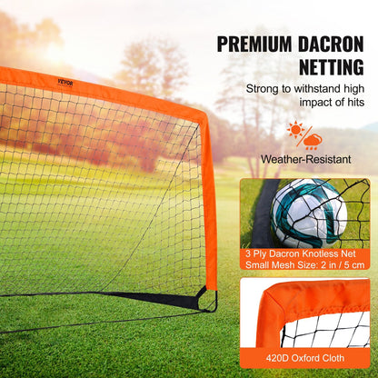 Portable 1.9x1 m Kids Soccer Goal with Carry Bag, Foldable & All-Weather Net
