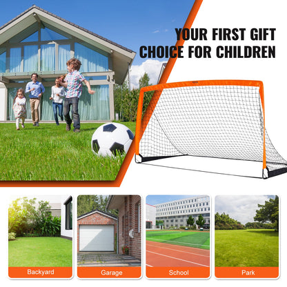 VEVOR Portable Soccer Goal,1.9x1 m Kids Backyard Soccer Net, Foldable Pop Up Practice