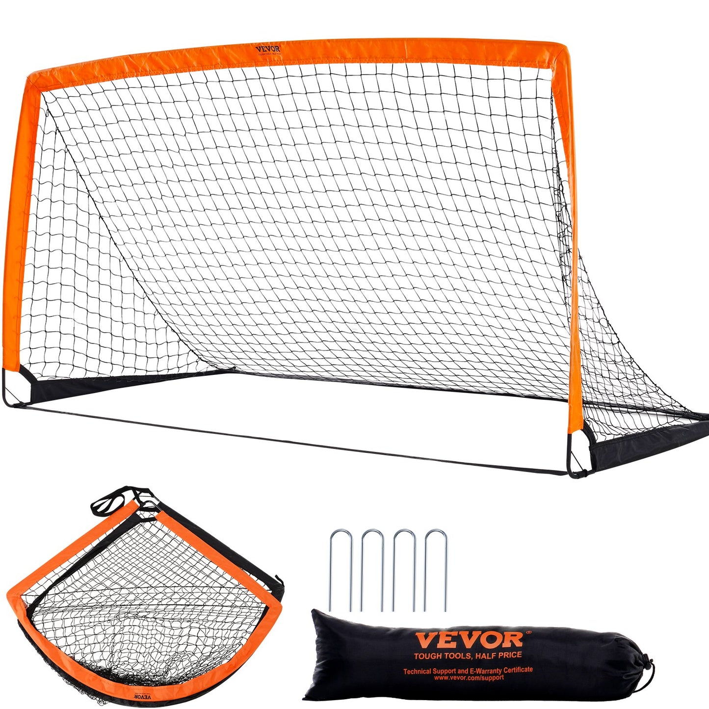VEVOR Portable Soccer Goal,1.9x1 m Kids Backyard Soccer Net, Foldable Pop Up Practice
