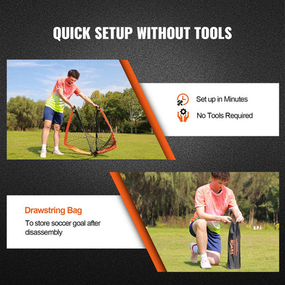 Foldable 1.2x0.9M Kids Soccer Goal Set with Carry Bag, Indoor/Outdoor Use