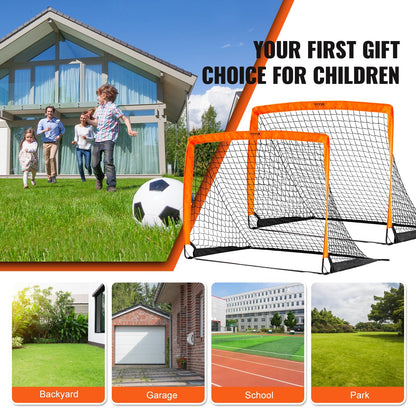 Foldable 1.2x0.9M Kids Soccer Goal Set with Carry Bag, Indoor/Outdoor Use