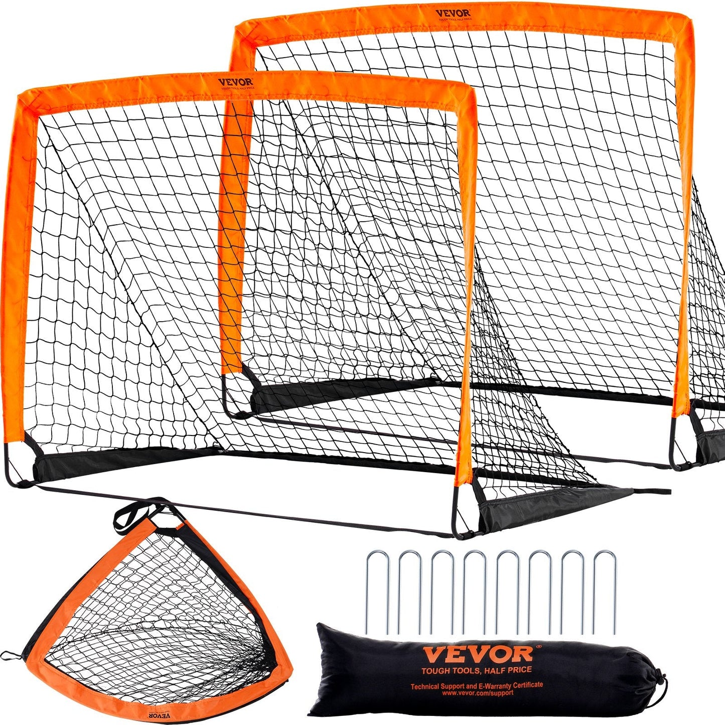 Foldable 1.2x0.9M Kids Soccer Goal Set with Carry Bag, Indoor/Outdoor Use