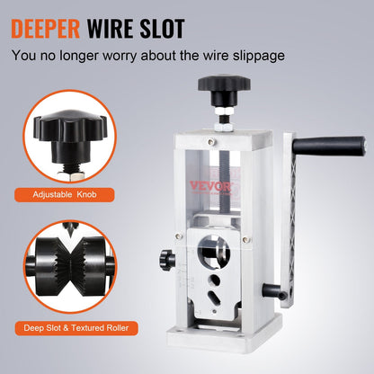 Manual Wire Stripping Tool, 1.5-40 mm, Hand or Drill Operated, Aluminum Frame