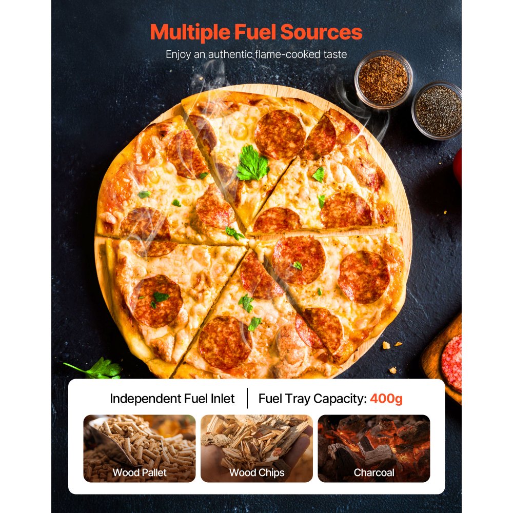 Outdoor Pizza Oven 12 in Portable Wood Pellet Oven Iron Spray Camping