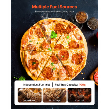 Outdoor Pizza Oven 12 in Portable Wood Pellet Oven Iron Spray Camping