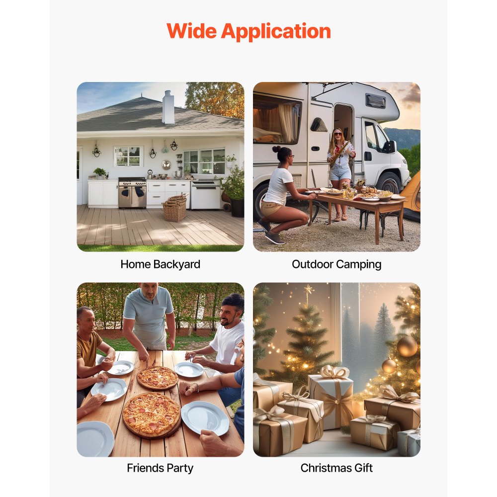 Outdoor Pizza Oven 12 in Portable Wood Pellet Oven Iron Spray Camping