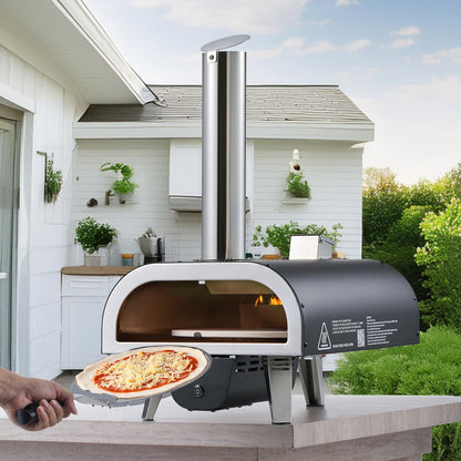 Outdoor Pizza Oven 12 in Portable Wood Pellet Oven Iron Spray Camping