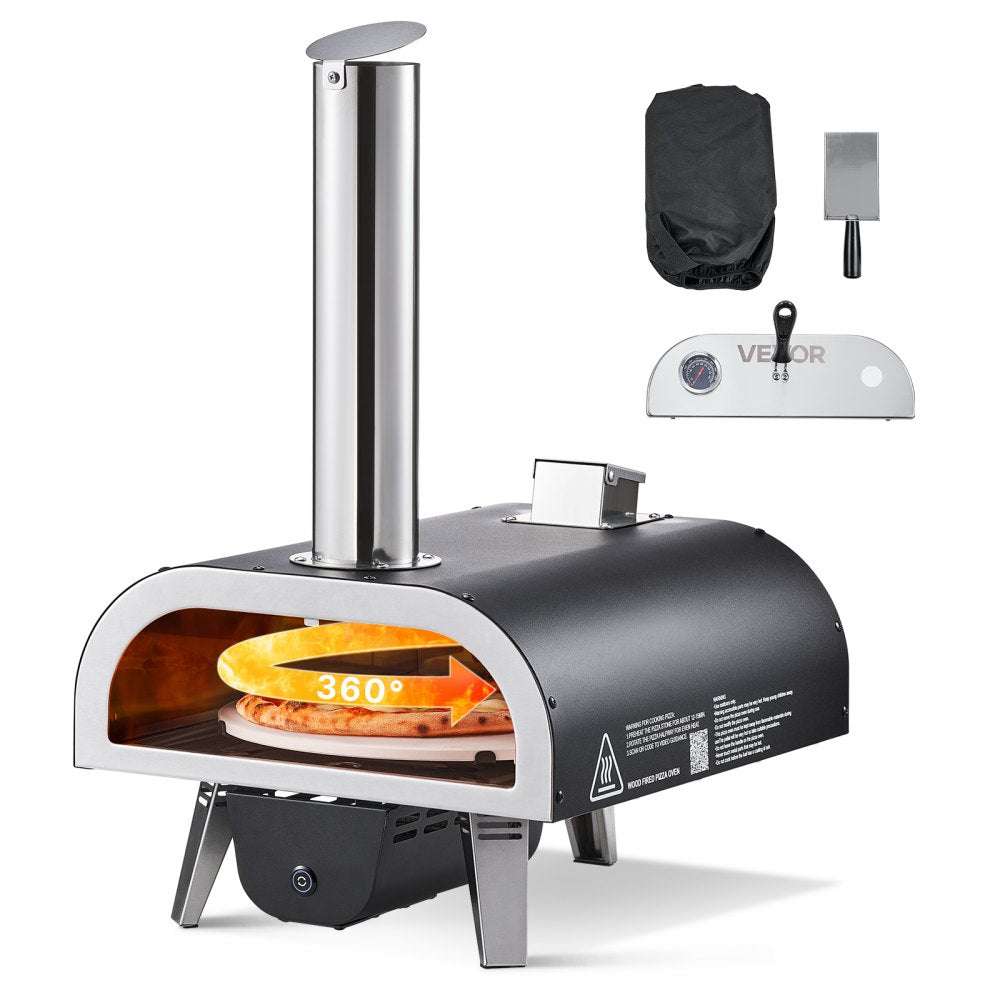 Outdoor Pizza Oven 12 in Portable Wood Pellet Oven Iron Spray Camping