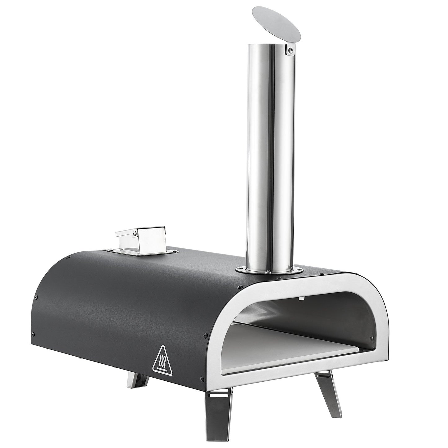 Outdoor Pizza Oven, 12 Inch Wood Fired Pizza Ovens, Pellet Pizza-Stove with Thermometer, Portable Pizza-Maker for Outside Backyard Patio Camping, Pizza-Stone, Carry Bag, Shovel, Black