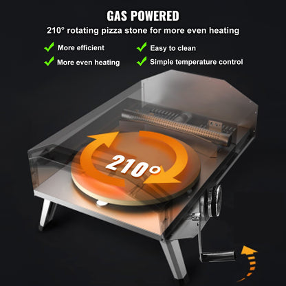 VEVOR Outdoor Pizza Oven, 13" Gas Fired Pizza Maker, Portable Outside Pizza Grill
