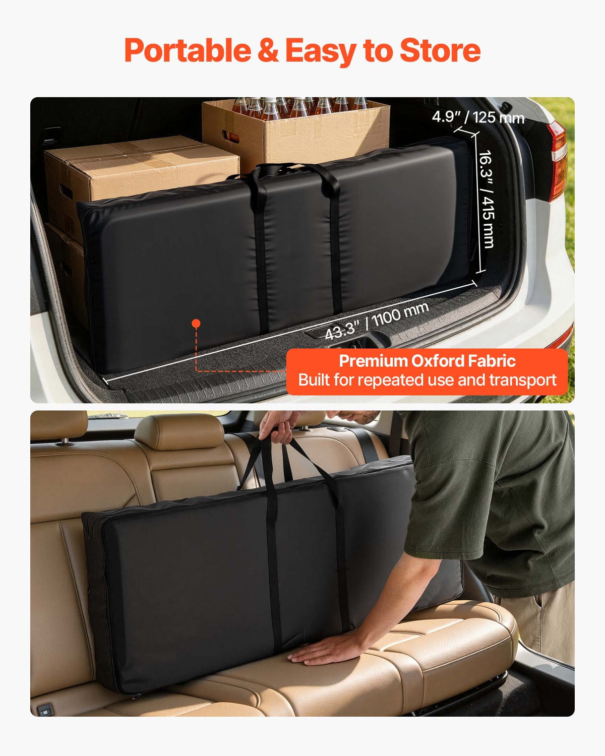 Folding Portable Bar Table, 1100 x 385 x 885 mm, with Carry Bag, 2 Storage Shelves, and Detachable Skirt, Quick and Easy Setup, Foldable Mobile Bartending Station for Events, Party, Tradeshow