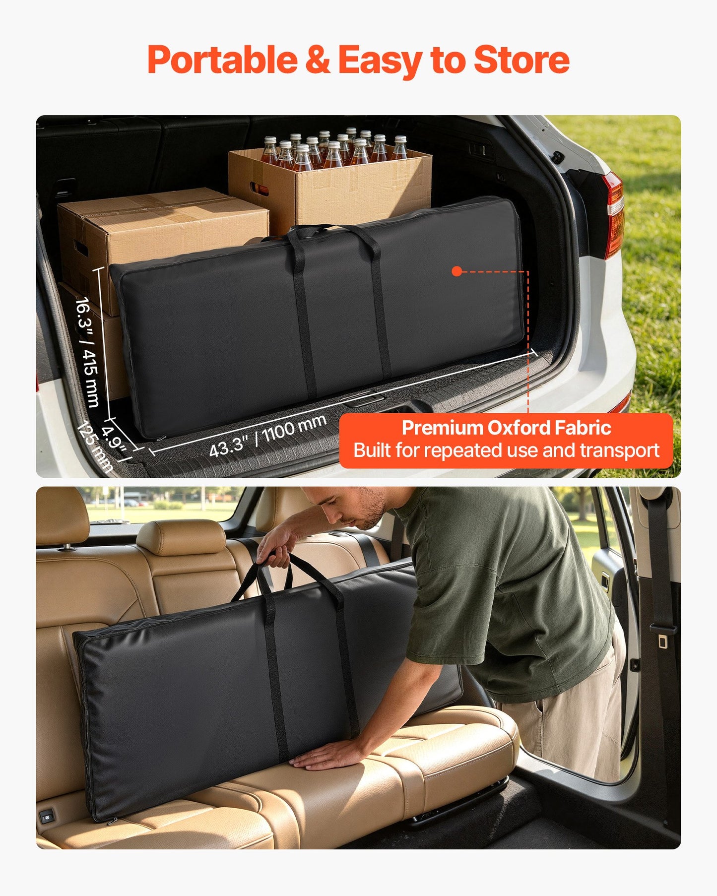 Folding Portable Bar Table, 1100 x 390 x 880 mm, with Carry Bag, Storage Shelf, and Detachable Skirt, Quick and Easy Setup, Foldable Mobile Bartending Station for Events, Party, Tradeshow