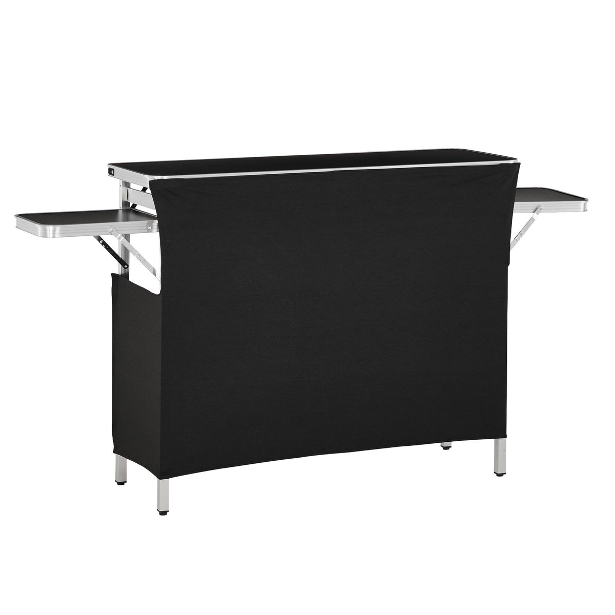 Folding Portable Bar Table, 1100 x 390 x 880 mm, with Carry Bag, Storage Shelf, and Detachable Skirt, Quick and Easy Setup, Foldable Mobile Bartending Station for Events, Party, Tradeshow