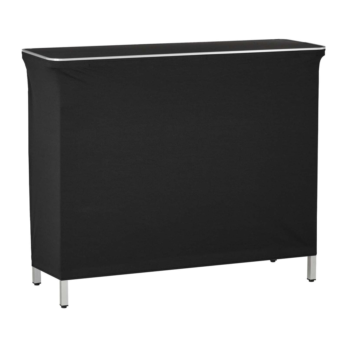 Folding Portable Bar Table, 1100 x 385 x 885 mm, with Carry Bag, Storage Shelf, and Detachable Skirt, Quick and Easy Setup, Foldable Mobile Bartending Station for Events, Party, Tradeshow