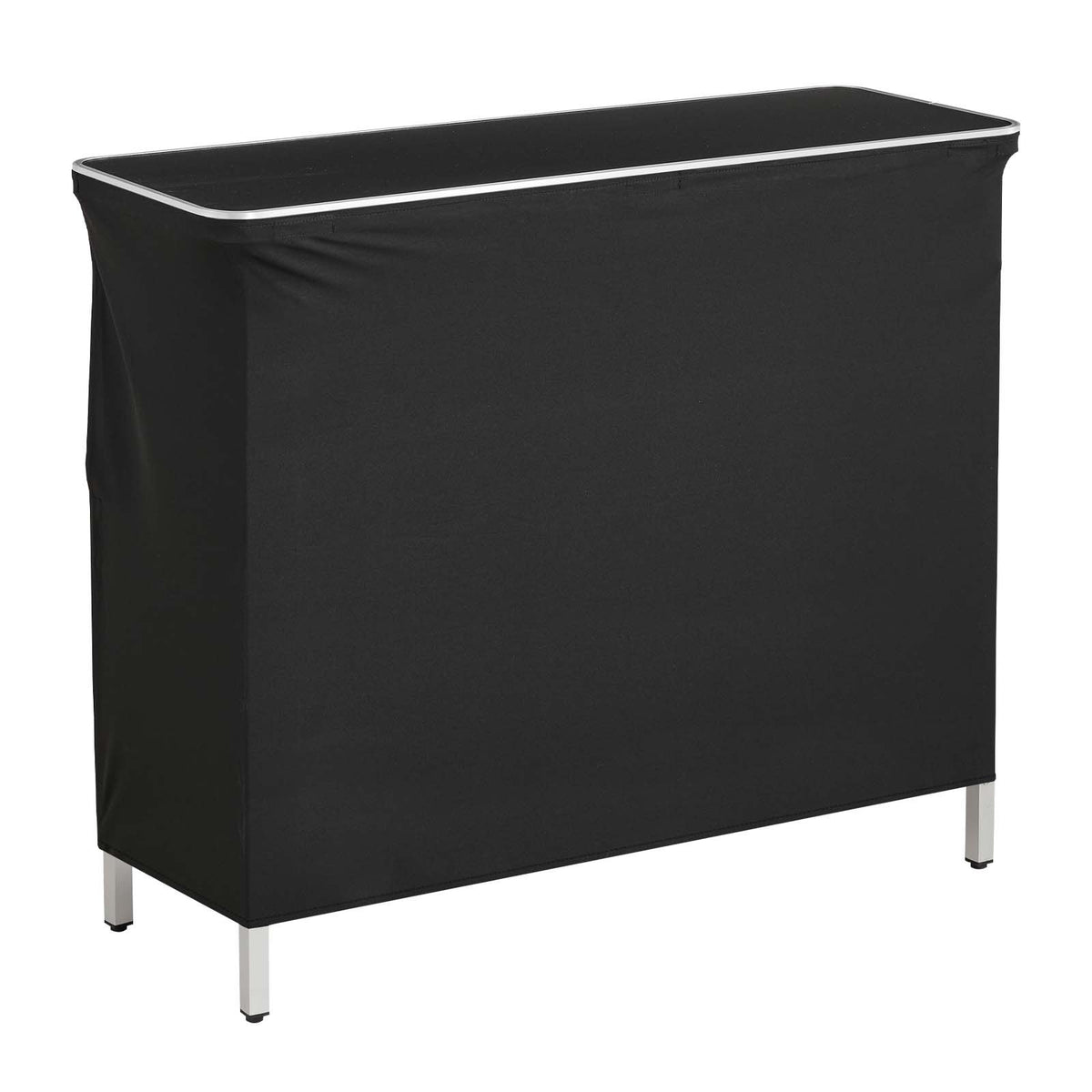 Folding Portable Bar Table, 1100 x 385 x 885 mm, with Carry Bag, Storage Shelf, and Detachable Skirt, Quick and Easy Setup, Foldable Mobile Bartending Station for Events, Party, Tradeshow