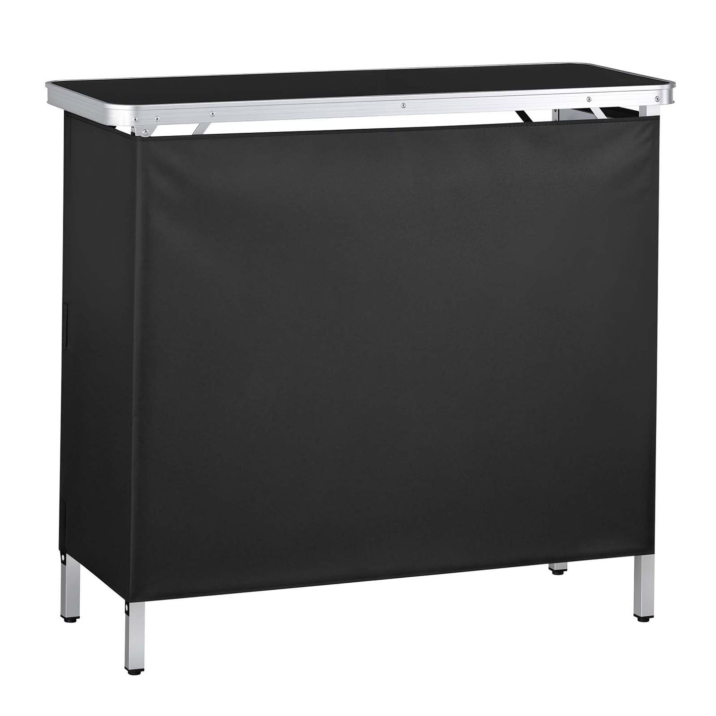 Folding Portable Bar Table, 980 x 385 x 870 mm, with Carry Bag, Storage Shelf, and Detachable Skirt, Quick and Easy Setup, Foldable Mobile Bartending Station for Events, Party, Tradeshow