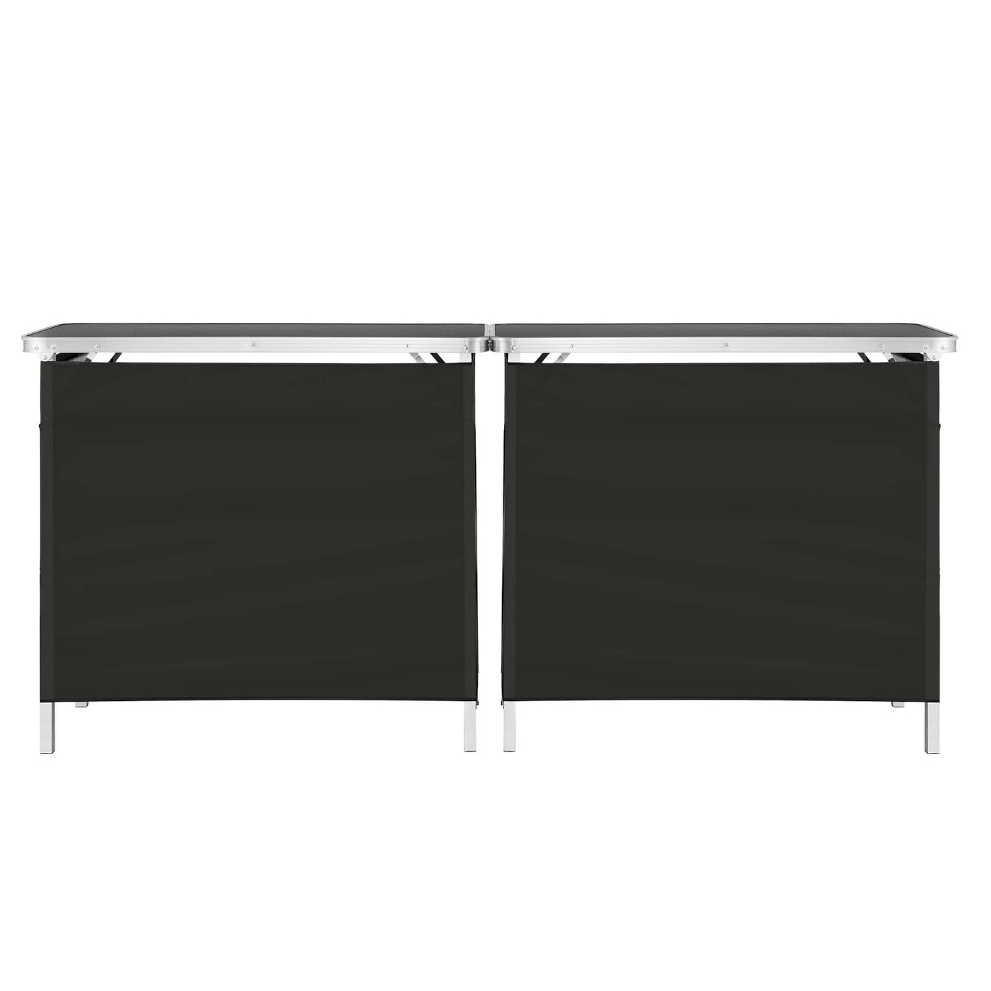 Folding Portable Bar Table, 2 pcs, 980 x 385 x 870 mm, with Carry Bag, Storage Shelf, Detachable Skirt, Quick and Easy Setup, Foldable Mobile Bartending Station for Events, Party, Tradeshow