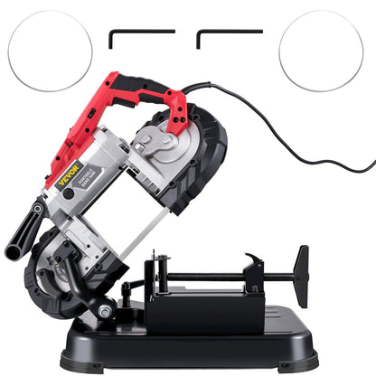 Cordless Portable Band Saw with 127mm Cutting Capacity and Removable Base