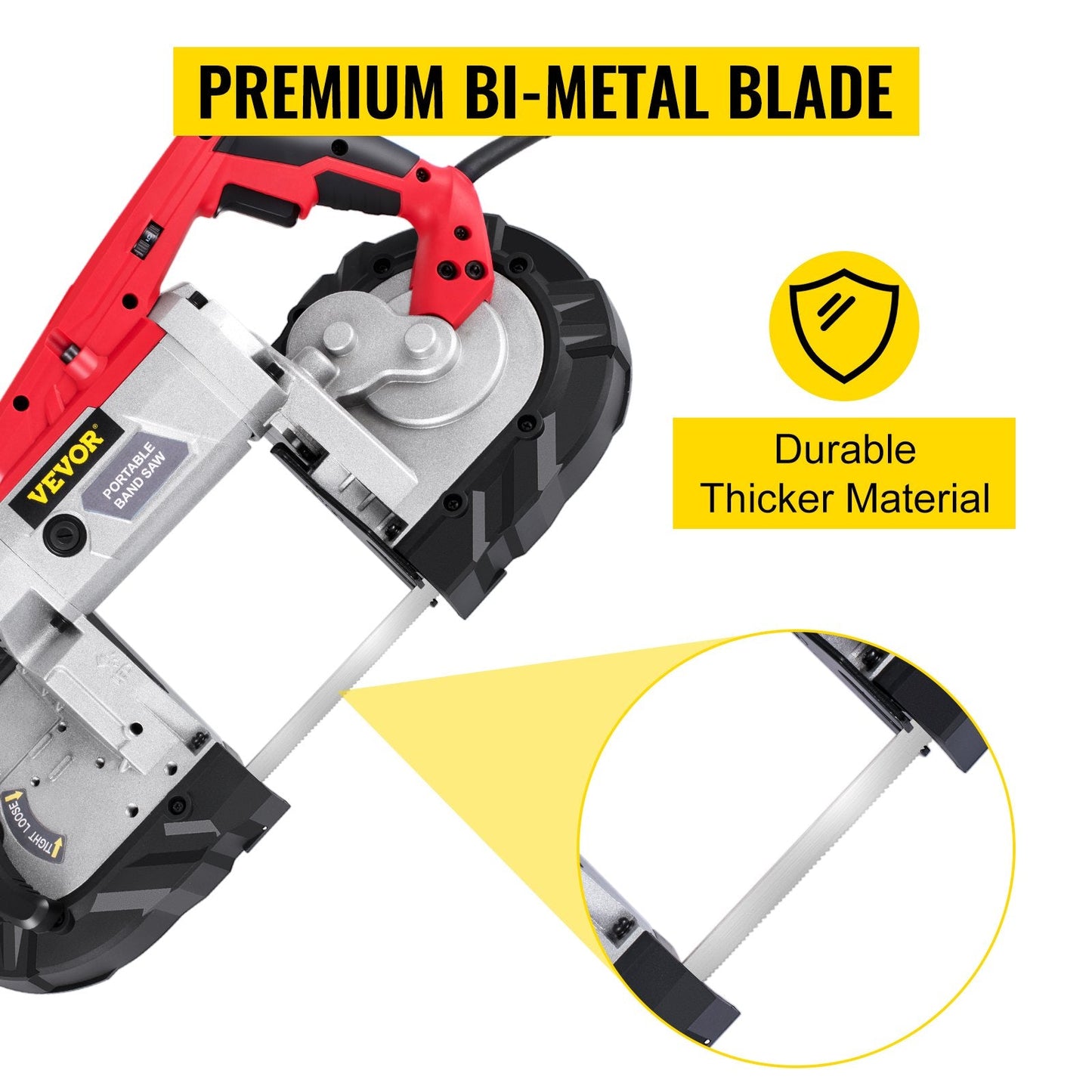 Variable-Speed Portable Band Saw, 127mm Deep Cut, 220V, 10Amp Motor
