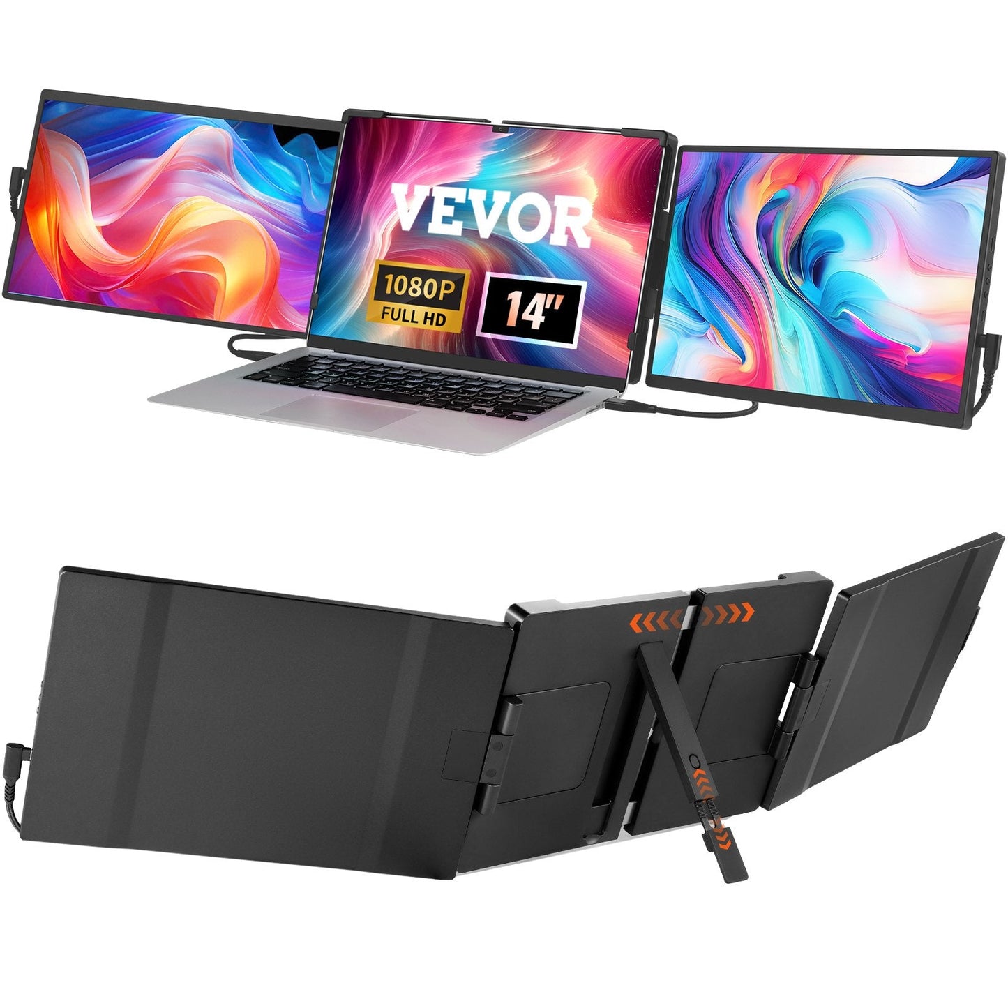 14" 1080P HD Portable Monitor for 33-43cm Laptops, Dual-Screen Extender