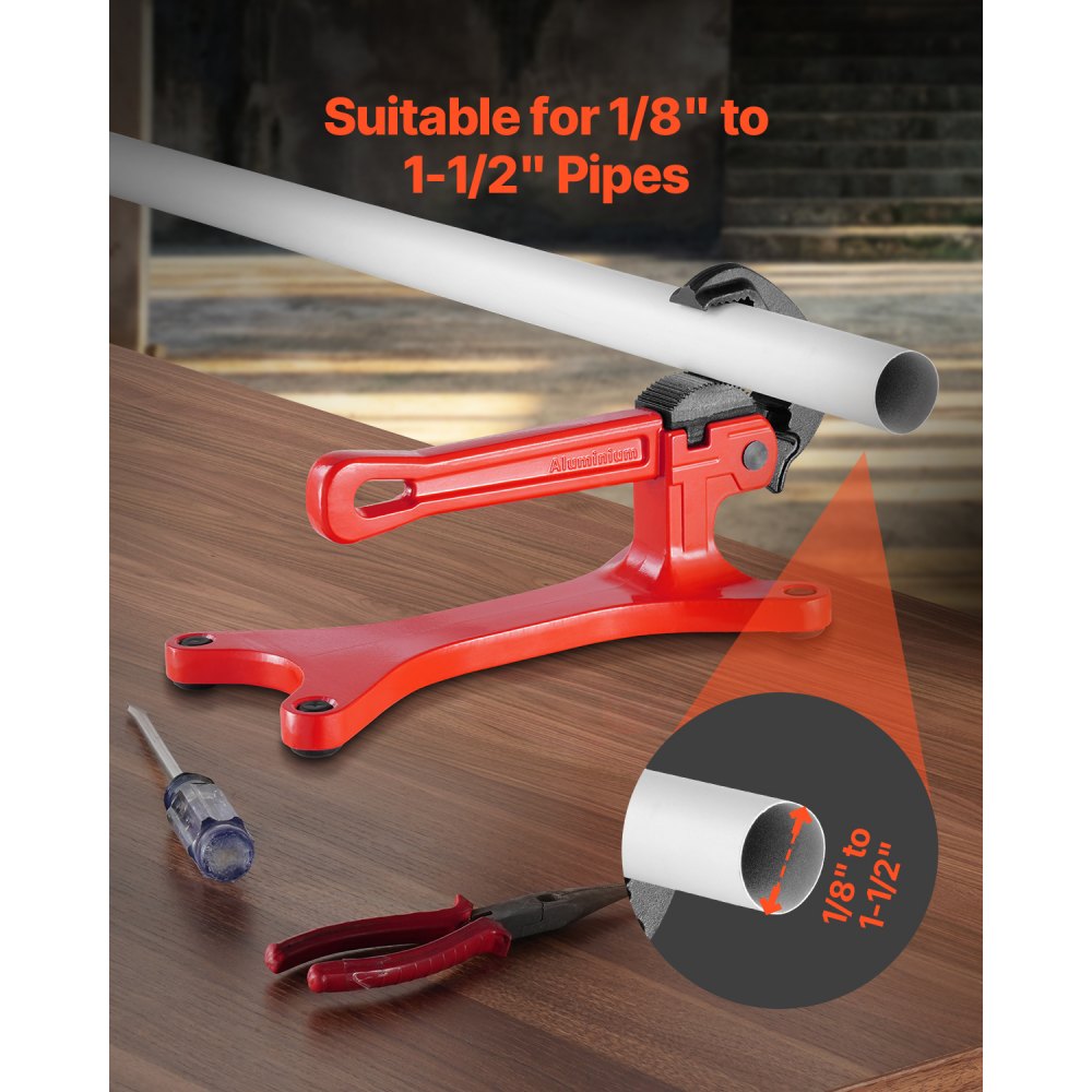 Pipe Vice Portable Lightweight Aluminum Pipe Vice 1/8" to 1-1/2" Capacity