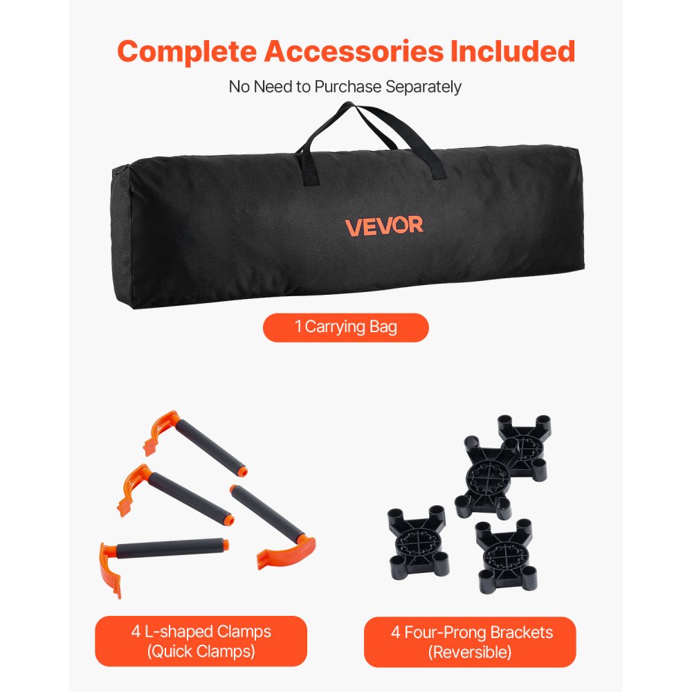 VEVOR Portable Folding Workstand 2445 x 1255 mm Collapsible Work Stand 2724 kg