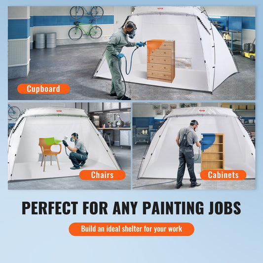 Portable Paint Tent Booth - 3x2x1.8m, 210D Oxford, Ideal for DIY Projects