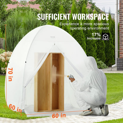 Portable Pop-Up Spray Paint Tent Booth, 1.5m x 1.5m x 1.8m, Wind-Resistant Design