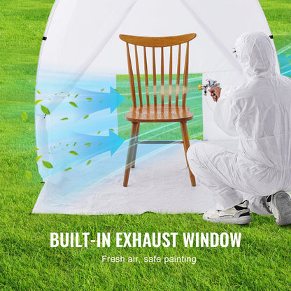Portable Pop-Up Spray Paint Tent Booth, 1.5m x 1.5m x 1.8m, Wind-Resistant Design