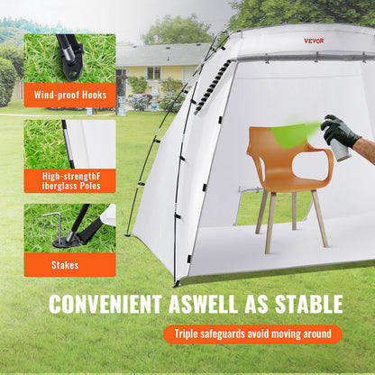 Portable Spray Paint Tent 2.28x1.58x1.58m for Small to Medium Projects