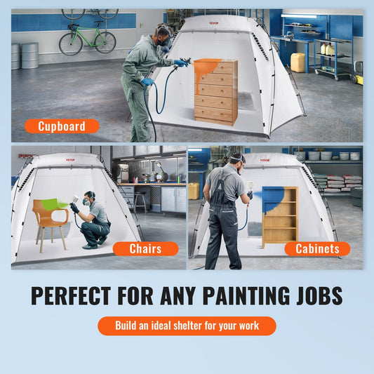Portable Spray Paint Tent 2.28x1.58x1.58m for Small to Medium Projects