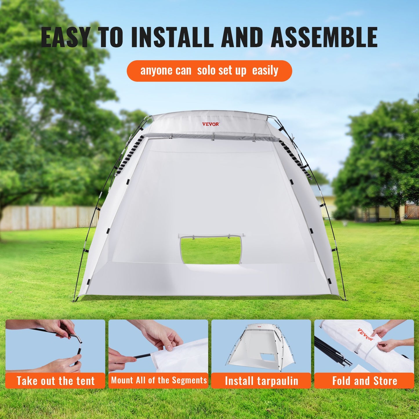 VEVOR Spray Paint Shelter Spray Paint Tent 7.5x5.2x5.2ft Portable Paint Booth DIY
