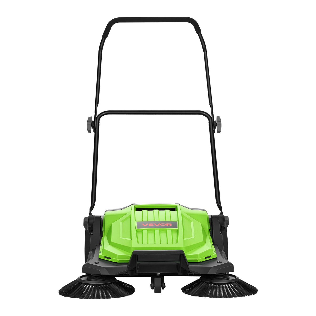 Walk-Behind Hand Push Floor Sweeper, Manual Floor Sweeper Non-Electric with 650mm Sweeping Width, 18.9L Waste Container & Adjustable Folding Handle for Yards Walkways Patios Garages - Green