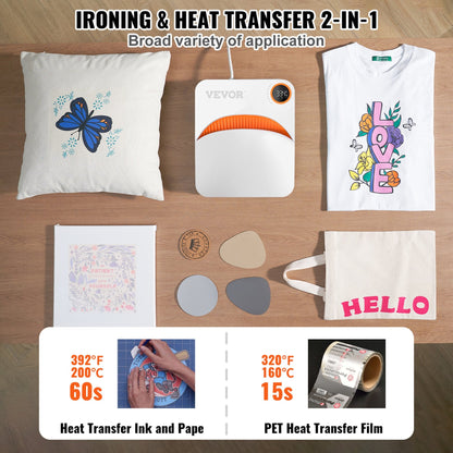 Portable 30 x 25 cm Heat Press for Sublimation Transfers and DIY T-Shirts