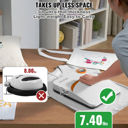 Portable 30 x 25 cm Heat Press for Sublimation Transfers and DIY T-Shirts