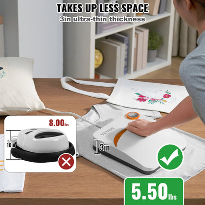 Portable Heat Press 22.8x22.8 cm for Sublimation & DIY T-shirt Transfers