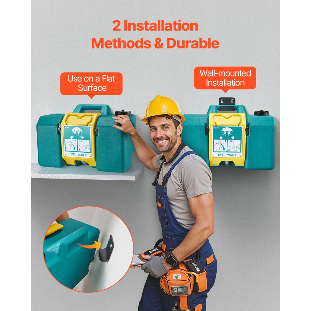 VEVOR Portable Eye Wash Station 8-Gallon OSHA-Approved Emergency Eyewash Station