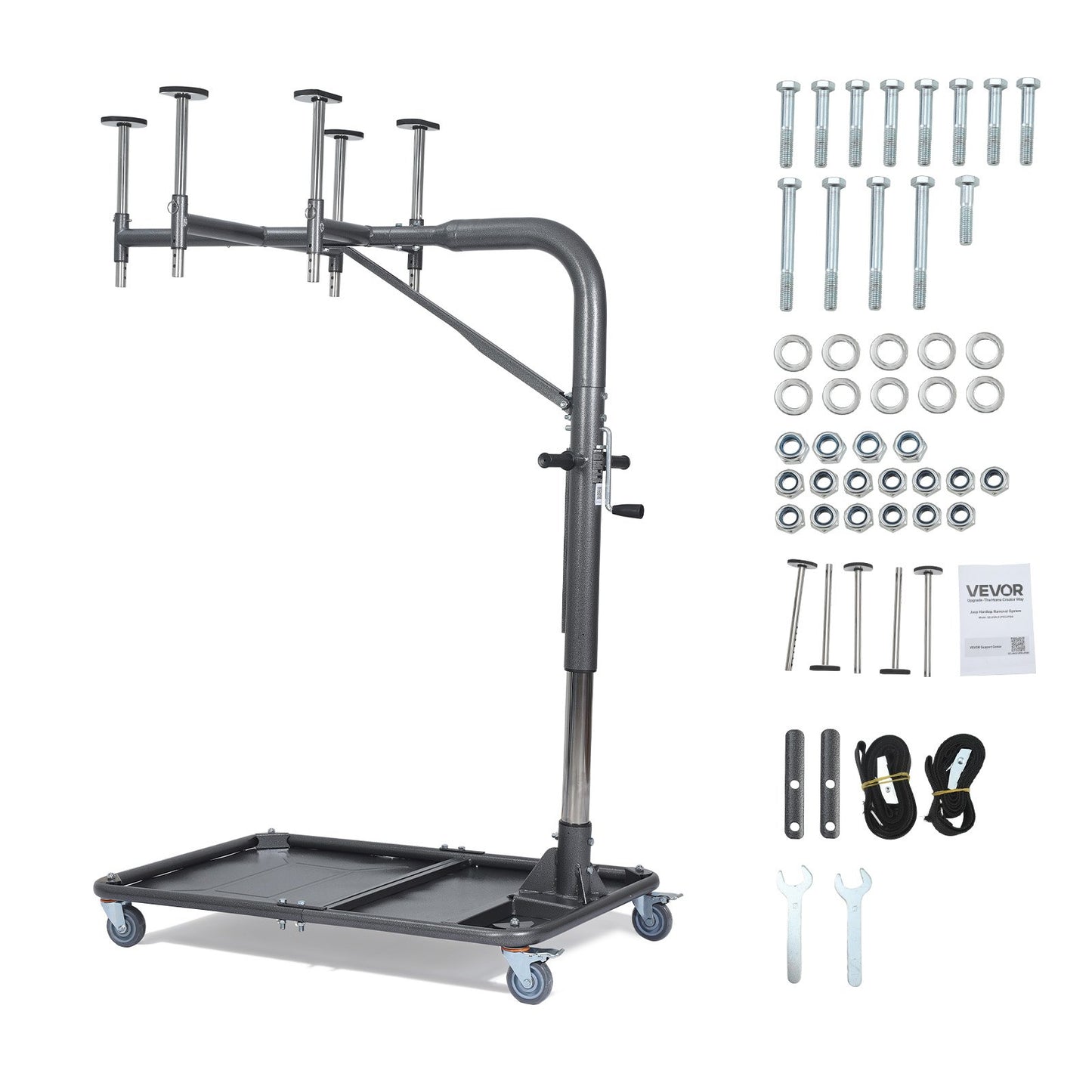 Hard Top Remover Lift, 99.79 kg, Jeep Hardtop Removal and Storage System, Quick & Easy One-Person Operation, Adjustable Height, for Jeep Wrangler YJ, TJ, JK, JL, 4XE, Ford Bronco 4 Door & 6 Gen+